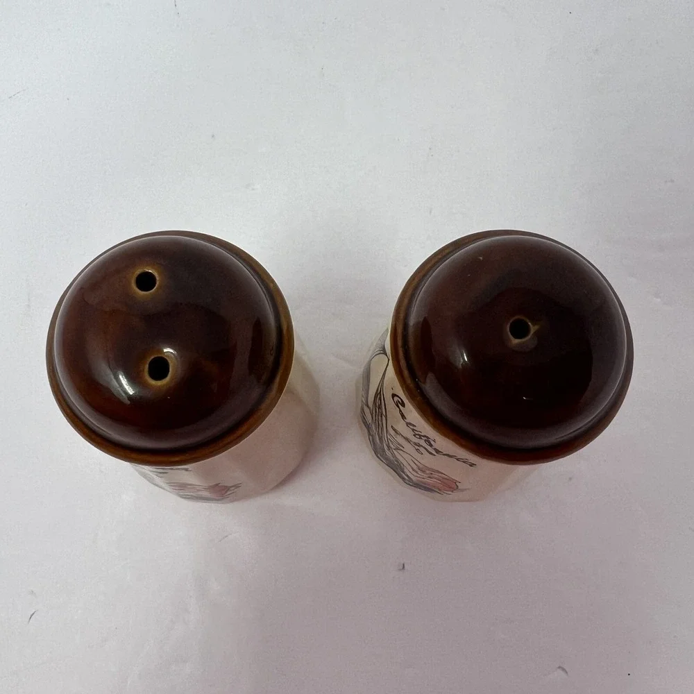 Vintage California Pottery Ceramic Salt n Pepper Shakers 3
